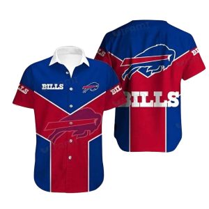 Buffalo Bills Logo Red And Blue Line Hawaiian Shirt