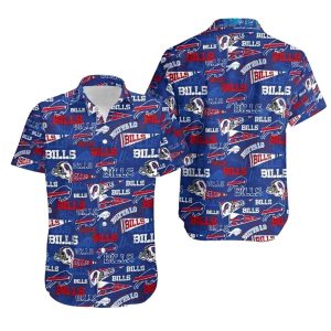Buffalo Bills Logo Retro Bold Blue And Red Hawaiian Shirt