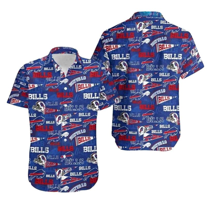 Buffalo Bills Logo Retro Bold Blue And Red Hawaiian Shirt 1