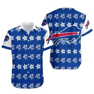 Buffalo Bills Logo Turtle And Flower Pattern Hawaiian Shirt