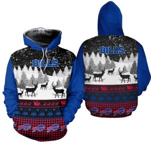 Buffalo Bills Logo Xmas Pattern AOP Hoodie