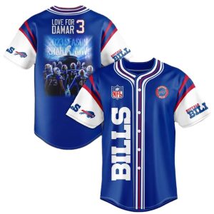 Buffalo Bills Love For Damar 3 Baseball Jersey