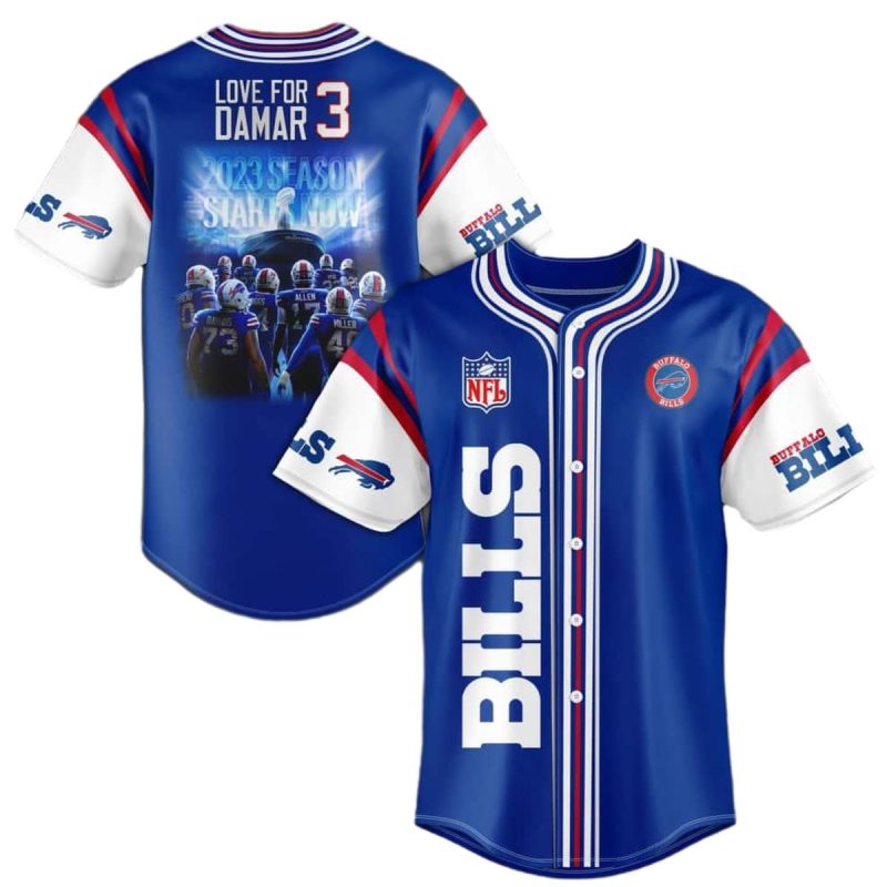 Buffalo Bills Love For Damar 3 Baseball Jersey 1