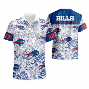 Buffalo Bills Lush Foliage White Hawaiian Shirt