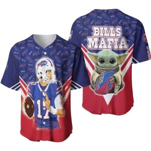 Buffalo Bills Mafia Baby Yoda And Josh Allen Baseball Jersey