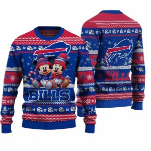 Buffalo Bills Mickey And Minnie Cute Christmas Ugly Sweater