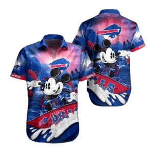 Buffalo Bills Mickey Character Surfing Hawaiian Shirt