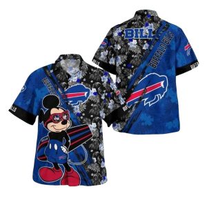 Buffalo Bills Mickey Mouse Floral And Logo Hawaiian Shirt