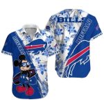 Buffalo Bills Mickey Surfing Blue And Tropical Pattern Hawaiian Shirt