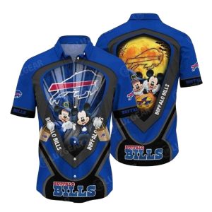 Buffalo Bills Mickey And Minnie Halloween Hawaiian Shirt