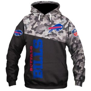 Buffalo Bills Military And Black AOP Hoodie