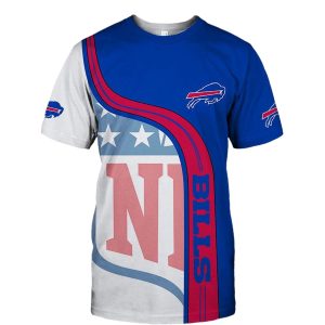 Buffalo Bills Nfl White And Blue AOP T-Shirt