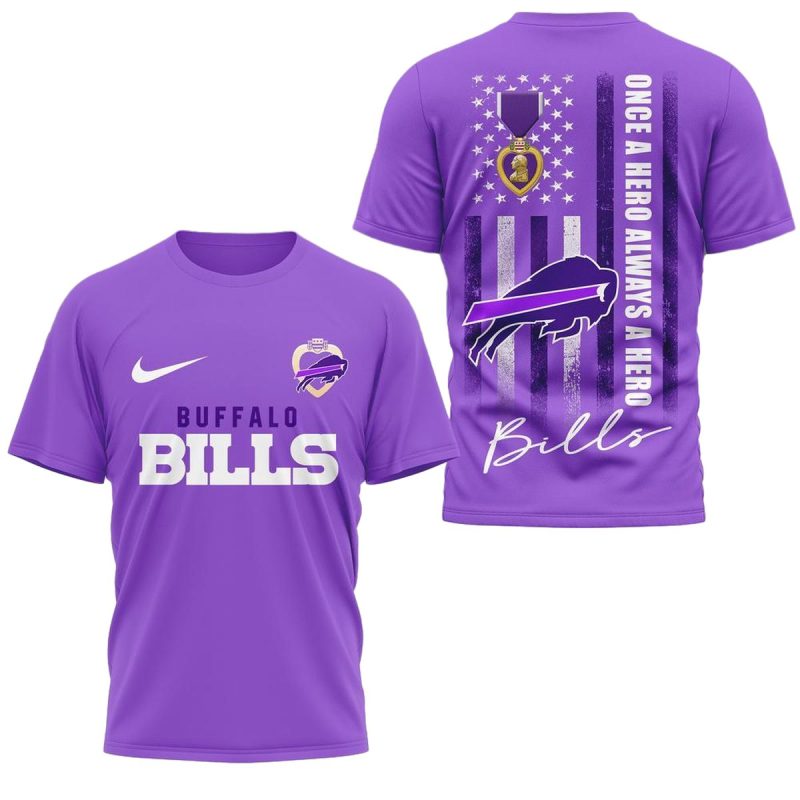 Buffalo Bills National Purple Heart Day Aop T Shirt 1
