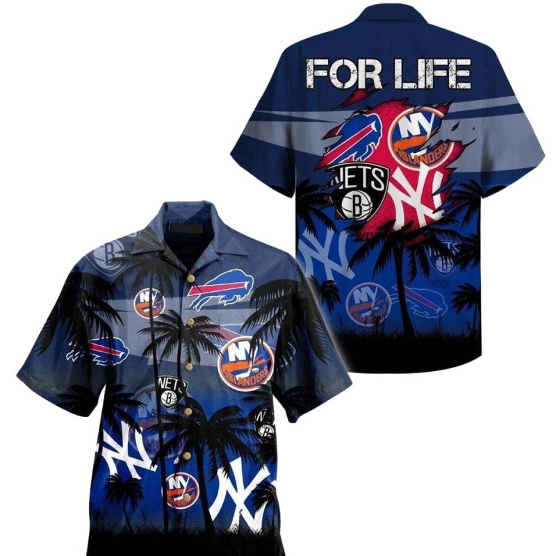 Buffalo Bills New York Yankees Summer Beach Hawaiian Shirt 1
