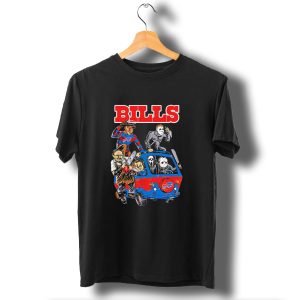 Buffalo Bills Nfl Horror Movie Characters Hippie Halloween Van T-Shirt
