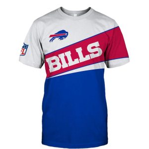 Buffalo Bills Nice Logo White Red And Blue AOP T-Shirt