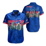 Buffalo Bills Palm Leaf Blue Pattern Hawaiian Shirt