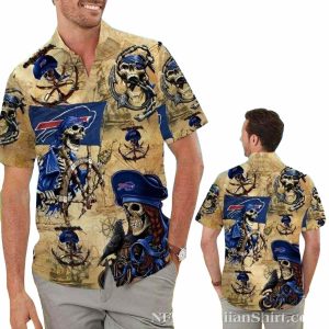 Buffalo Bills Pirate Skeleton Graphic Hawaiian Shirt