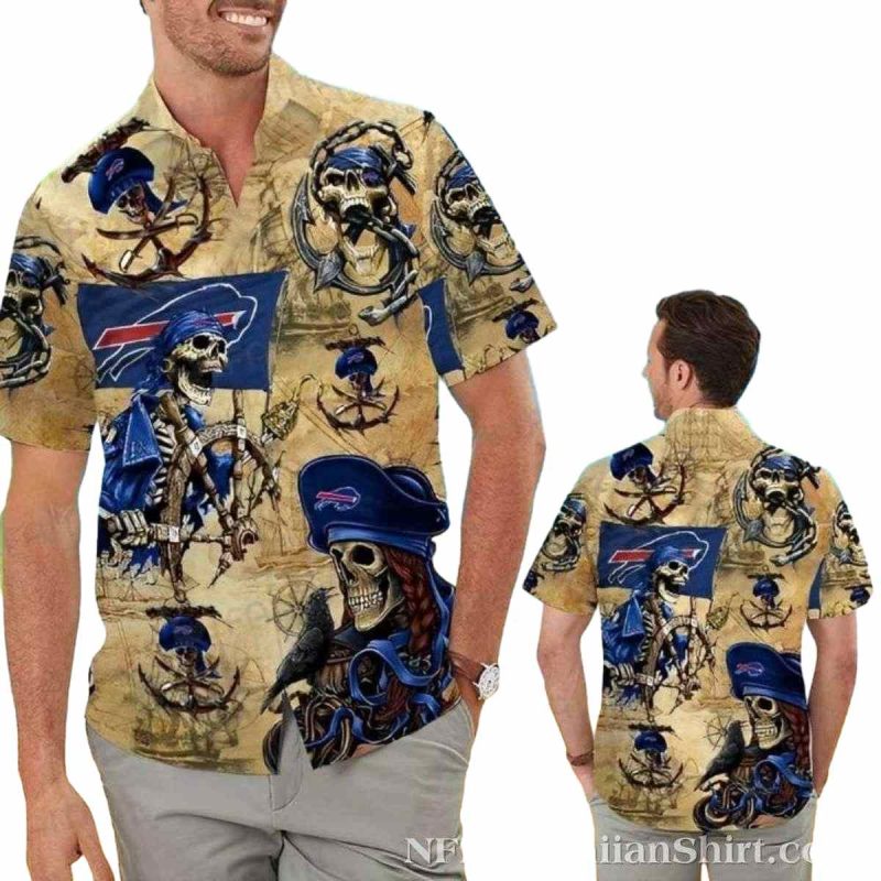 Buffalo Bills Pirate Skeleton Graphic Hawaiian Shirt 1