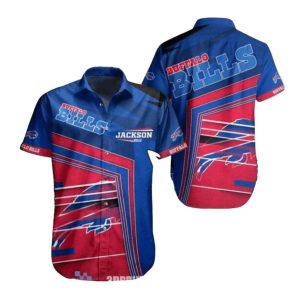 Buffalo Bills Red And Blue Abstract Stripes Hawaiian Shirt
