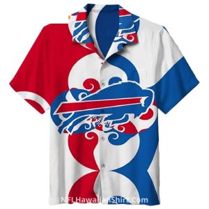 Buffalo Bills Red And Blue Wave Pattern Casual Hawaiian Shirt