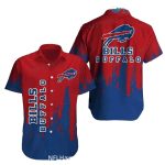 Buffalo Bills Red And Blue With Grunge Effect Hawaiian Shirt