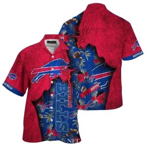 Buffalo Bills Red Hibiscus And Jesus Hawaiian Shirt
