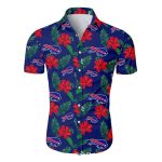 Buffalo Bills Red Hibiscus Tropical Blue Pattern Hawaiian Shirt