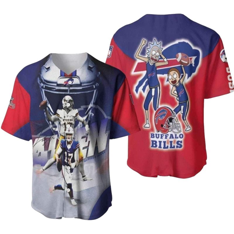 Buffalo Bills Rick And Morty Baseball Jersey 1