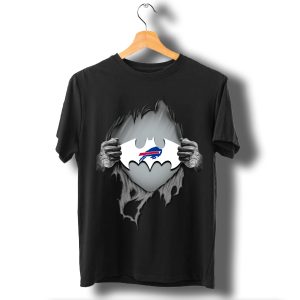 Buffalo Bills Ripping Tearing Through Logo Batman T Shirt