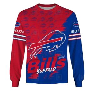 Buffalo Bills Royal Red Mafia Mess AOP Sweatshirt