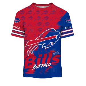 Buffalo Bills Royal Red Mafia Mess With Me AOP T-Shirt