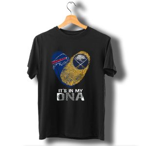 Buffalo Bills Sabres Its In My Dna Fingerprint Heart T-Shirt