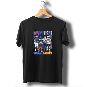 Buffalo Bills Sabres Josh Allen Jim Kelly Gilbert Perreault Tage Thompson Signatures T-Shirt