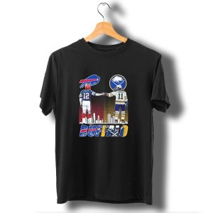 Buffalo Bills Sabres Kelly Perreault Signatures Skyline T-Shirt