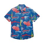 Buffalo Bills Scallops Coral Fish Pattern Hawaiian Shirt