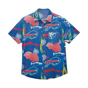 Buffalo Bills Scallops Coral Fish Pattern Hawaiian Shirt