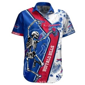 Buffalo Bills Skeleton Cheer On The Bills In Tropical Fashion Hawaiian Shirt
