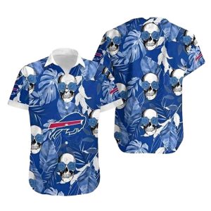 Buffalo Bills Skull And Palm Leaf Hawaiian Shirt