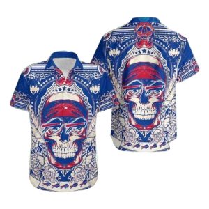 Buffalo Bills Skull Bandana Tribal Hawaiian Shirt