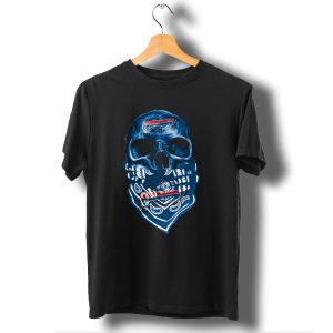 Buffalo Bills Skull Blue Bandana T-Shirt