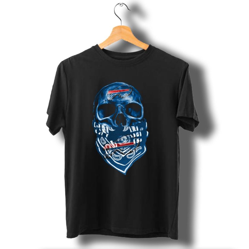 Buffalo Bills Skull Blue Bandana T Shirt 1 T Shirt 1