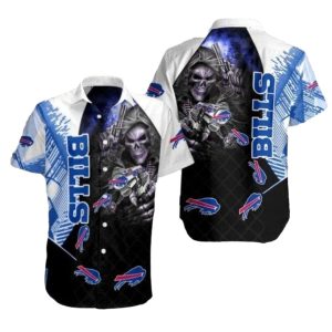 Buffalo Bills Skull Emblem Hawaiian Shirt
