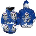Buffalo Bills Skull For Halloween Graphic AOP Hoodie