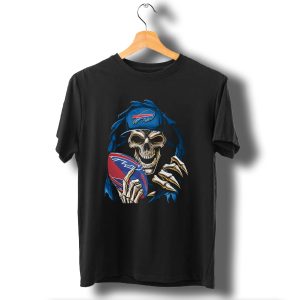 Buffalo Bills Skull Holding Football T-Shirt