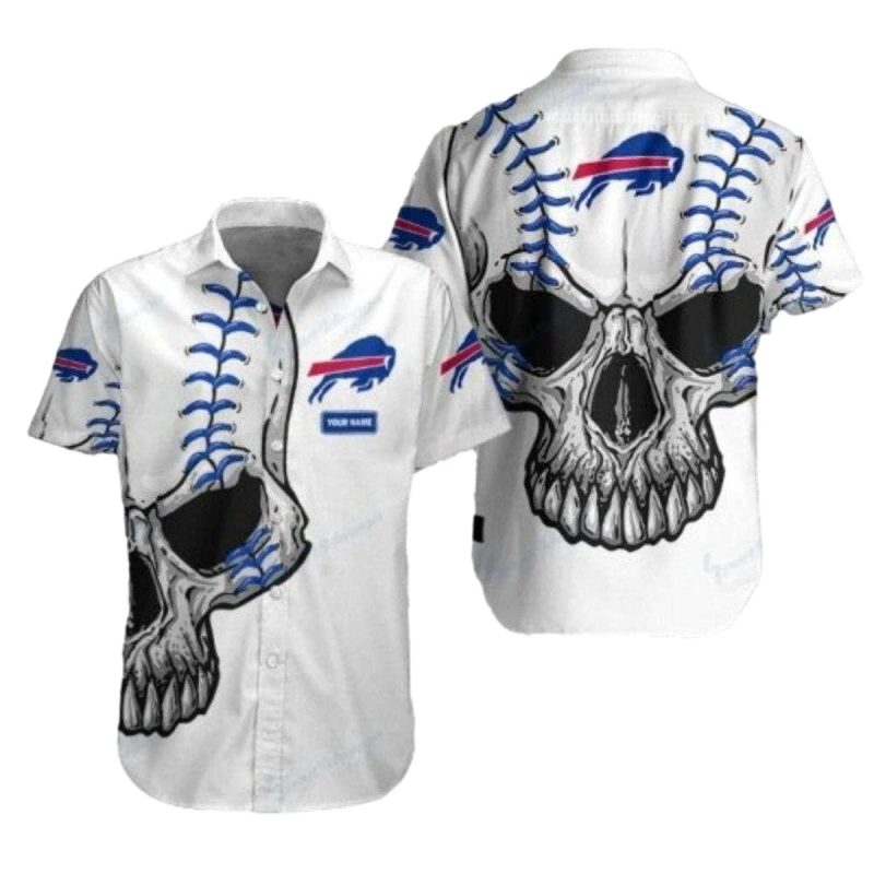 Buffalo Bills Skull Vision White Hawaiian Shirt 1