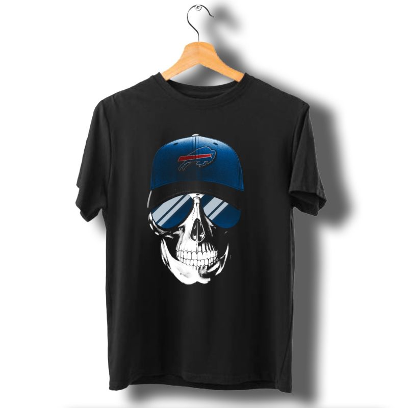 Buffalo Bills Skull With Blue Cap And Sunglasses Iconic T Shirt 1 T Shirt 1