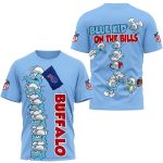 Buffalo Bills Smurfs Football Blue Kid On The Bills AOP T-Shirt
