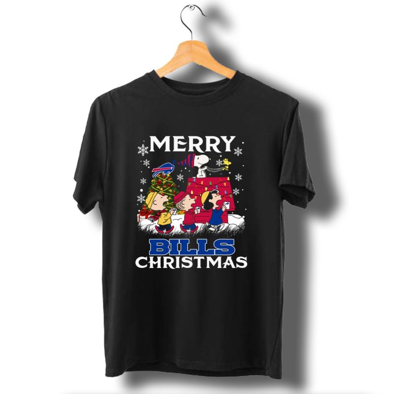 Buffalo Bills Snoopy Merry Christmas With Peanuts Characters And Festive Tree T Shirt 1 T Shirt 1