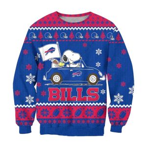 Buffalo Bills Snoopy Peanuts And Cars Ugly Sweater